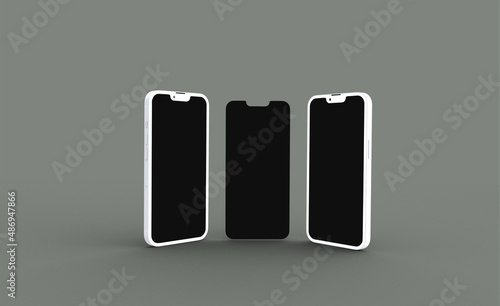3d realistic clay phone mockup design