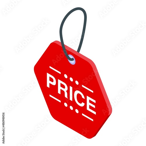 New price tag icon isometric vector. Sale label. Offer discount