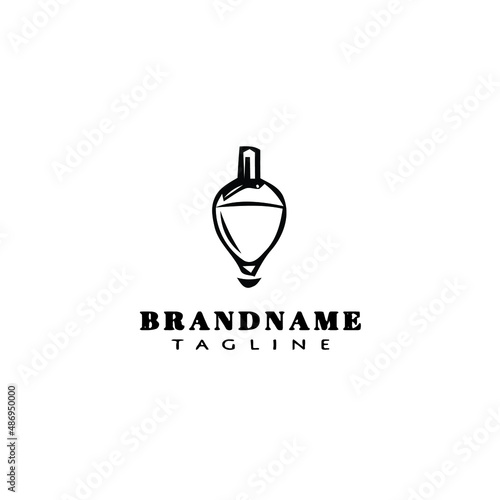 fishing float logo cartoon icon design template black isolated vector