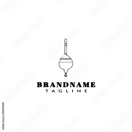 fishing float logo cartoon icon design template black isolated vector