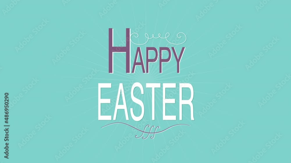 Happy Easter on blue texture, motion holidays and spring style background Happy Easter on blue texture, motion holidays and spring style background