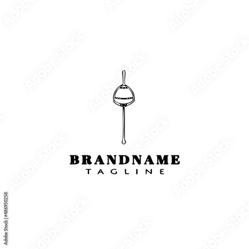 fishing float logo cartoon icon design template black isolated vector