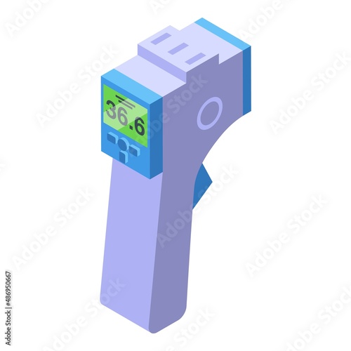Thermal control icon isometric vector. Camera temperature. Scan check