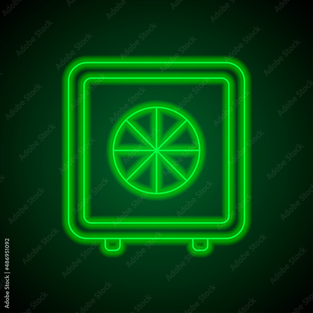Save simple icon vector. Flat desing. Green neon on black background with green light.ai Save simple icon vector. Flat desing. Green neon on black background with green light.ai