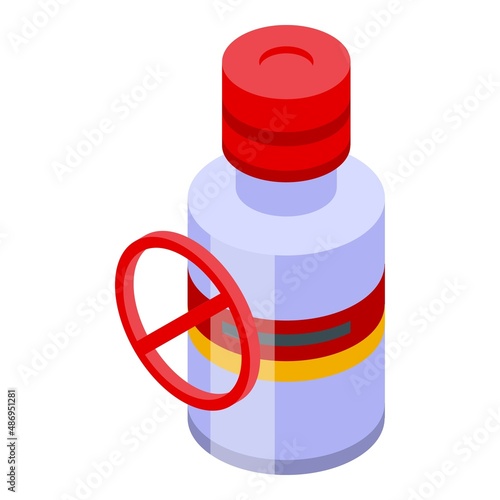 No chemical bottle icon isometric vector. Toxic cleaning. Water biological