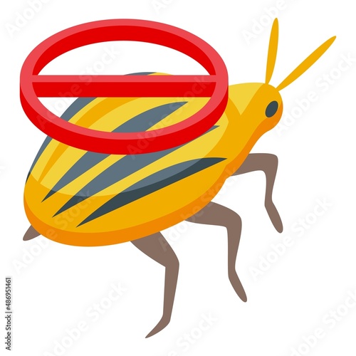 No pest icon isometric vector. Chemical control. Spray pesticide