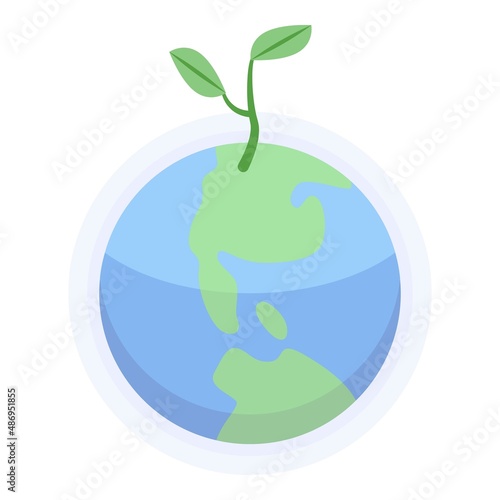 Earth active protection icon isometric vector. Planet activity. Clean trash