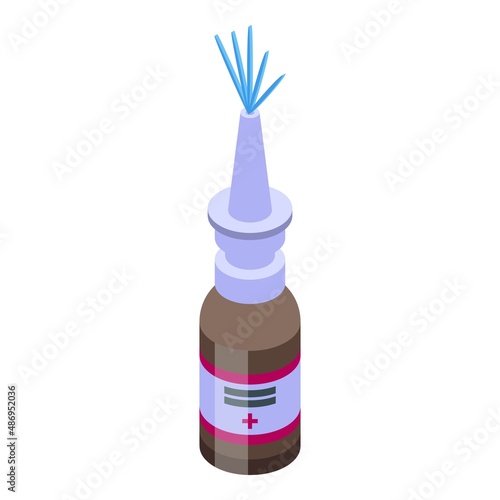 Nose sprayer protection icon isometric vector. Nasal spray. Medicine bottle