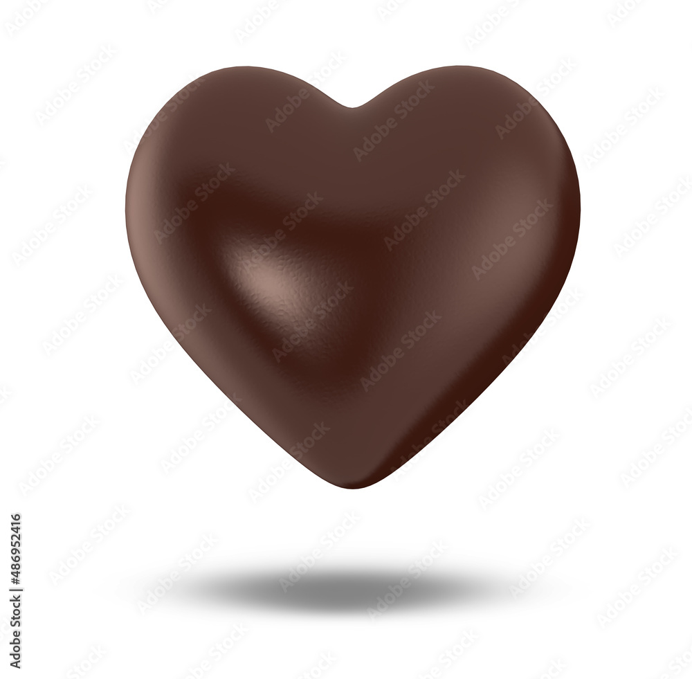 Heart chocolate coffee brown color shape isolated on white background. Close up object with clipping path. Food and valentines day concept. Heart chocolate coffee brown color shape isolated on white background. Close up object with clipping path. Food and valentines day concept.