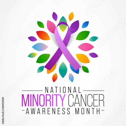 Minority Cancer awareness month is observed every year in April, is dedicated to calling attention to minority cancer health disparities. Vector illustration