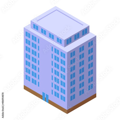Office multistory building icon isometric vector. City house. Facade exterior