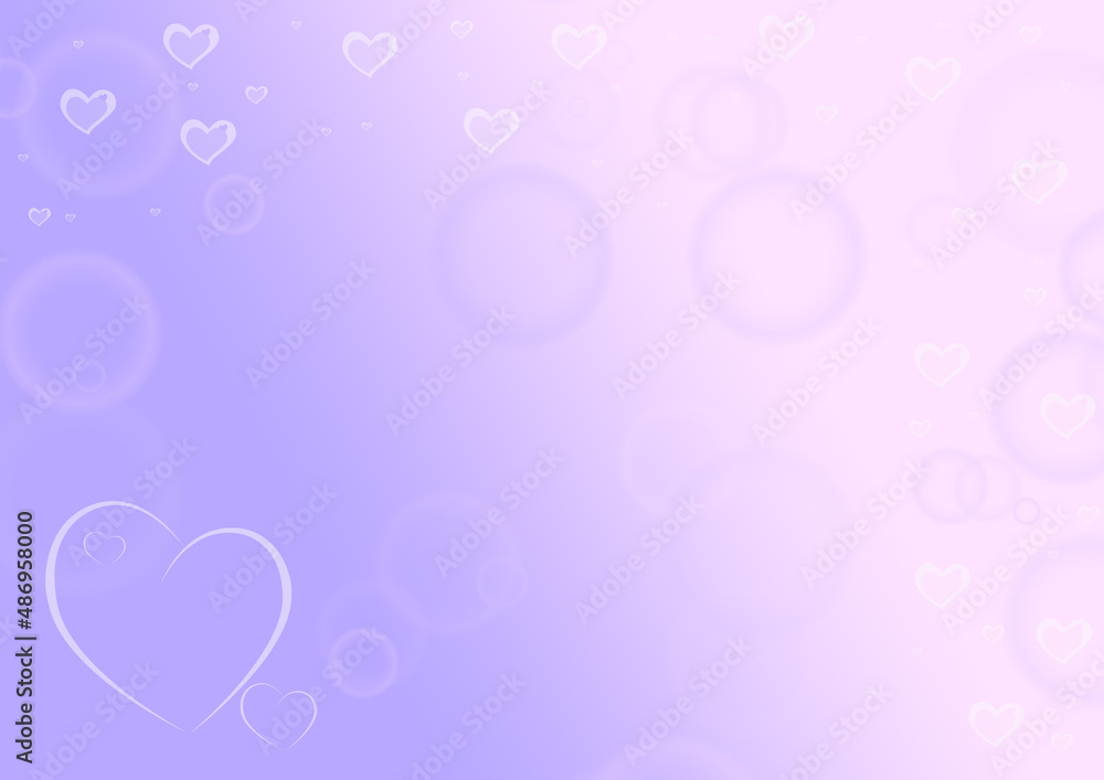 gentle gradient diagonal lilac pink background with hearts of different sizes and blurry circles gentle gradient diagonal lilac pink background with hearts of different sizes and blurry circles