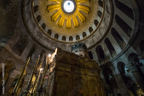 Interior of the Church of the Holy Sepulcher in Jerusalem, Israel