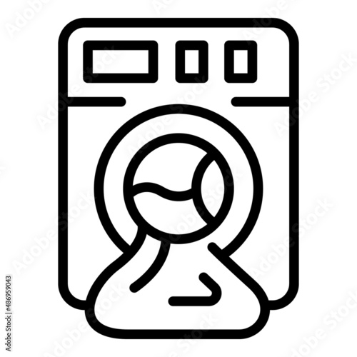 Full wash machine icon outline vector. Household cleanup. Work plumber