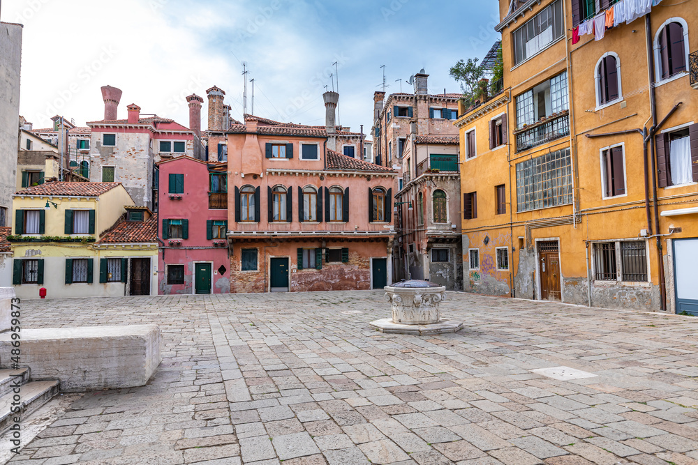 Historic tenement houses in Venice, Italy