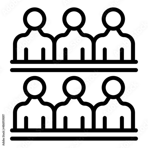 Conference online group icon outline vector. Video communication. Computer screen