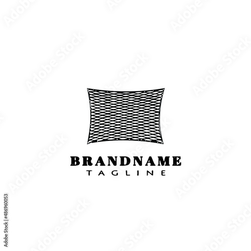 fish net cartoon logo design template icon black isolated vector illustration