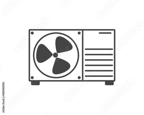 Electric fan vector icon on white isolated background. Layers grouped for easy editing illustration. For your design.