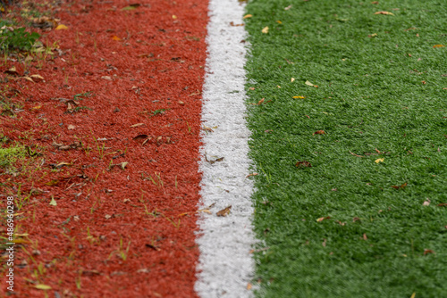Soccer or Football feild with white line