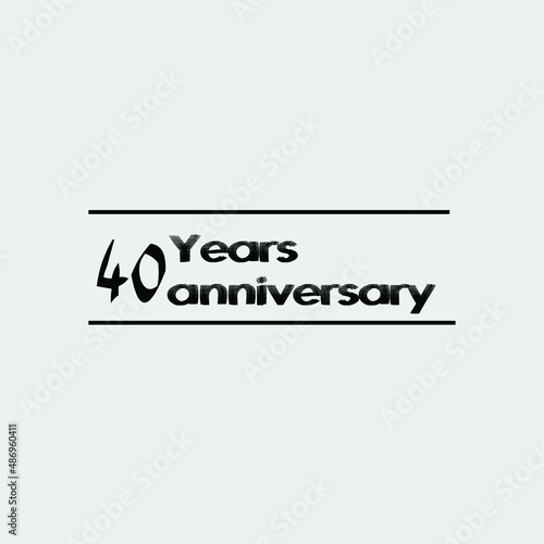 40 year anniversary rise vector, icon,logo, stamp illustration