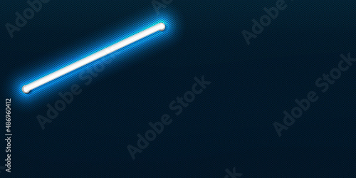 Vector realistic isolated background with blue neon tube for decoration and covering.