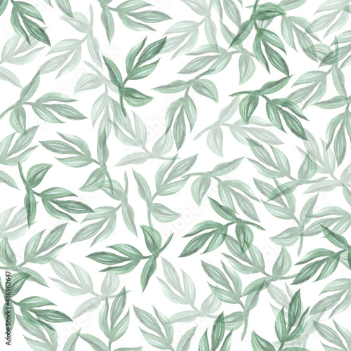 Branches with leaves in the background for the design of postcards, posters and other printed products. Watercolor style.
