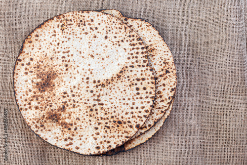 Wallpaper Mural Matzah Shmurah. Jewish traditional Passover bread. Pesach celebration symbol. Closeup Torontodigital.ca