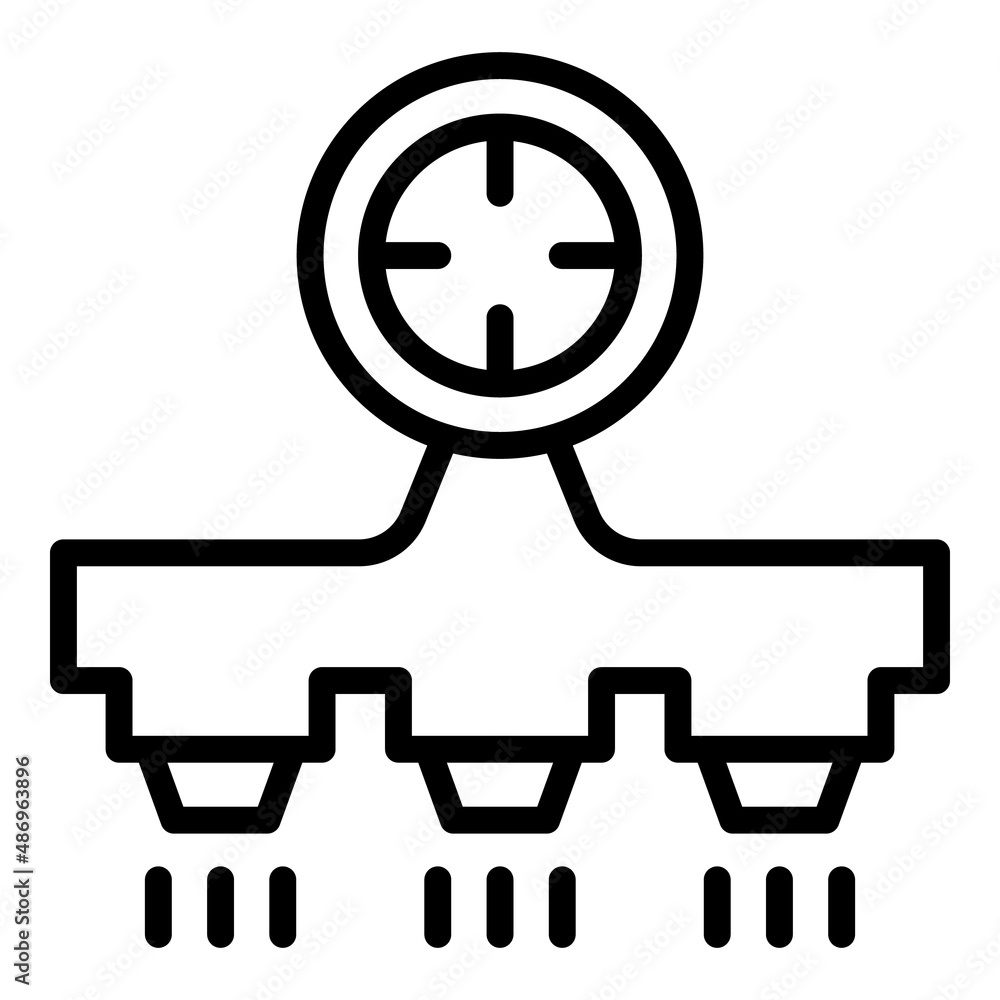 Time irrigation system icon outline vector. Garden water. Automatic farm Time irrigation system icon outline vector. Garden water. Automatic farm