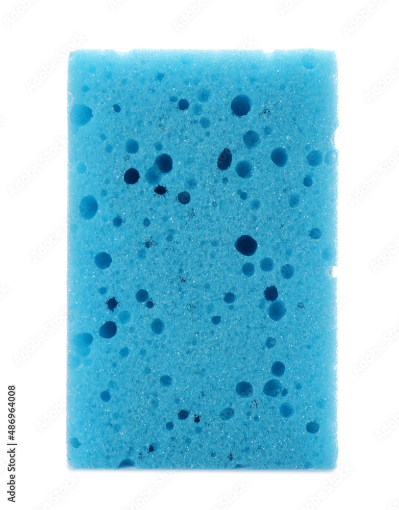 Light blue cleaning sponge isolated on white Light blue cleaning sponge isolated on white