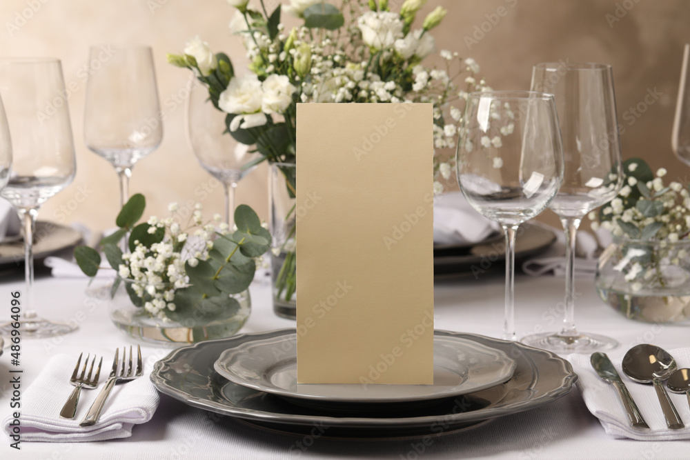Fototapeta premium Stylish elegant table setting for festive dinner in restaurant