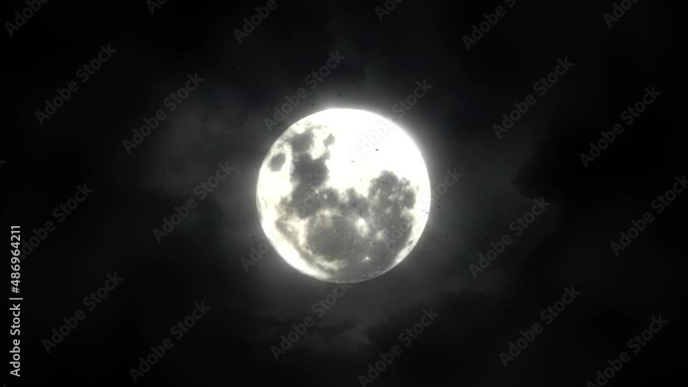 Mystical moon and dark clouds in sky, motion horror, mystical and Halloween style background Mystical moon and dark clouds in sky, motion horror, mystical and Halloween style background