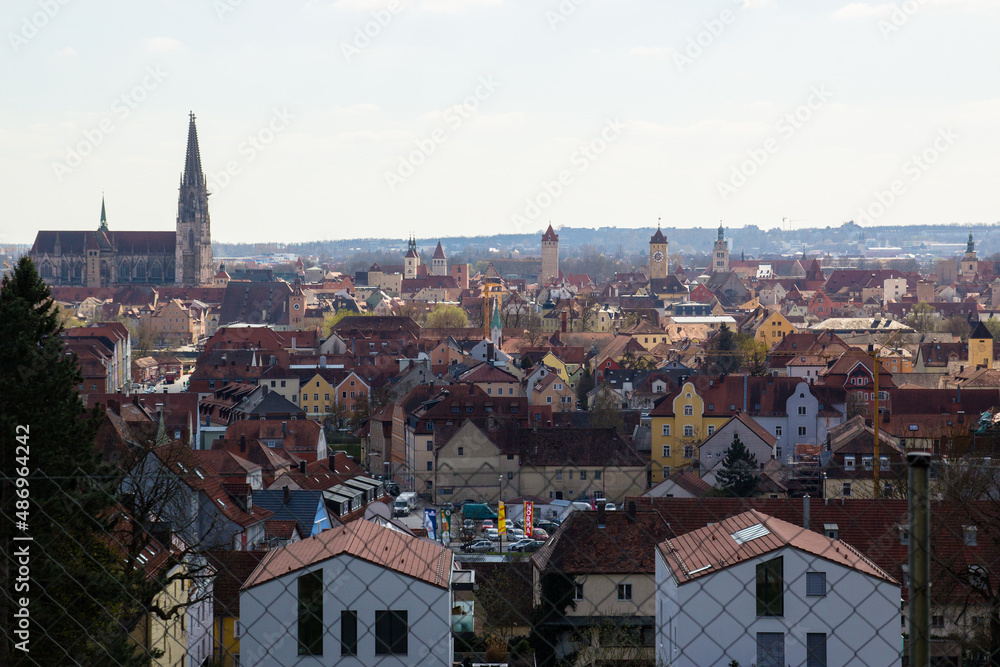 Regensburg, medieval skyline, UNESCO heritage city by the Danube river. High quality photo