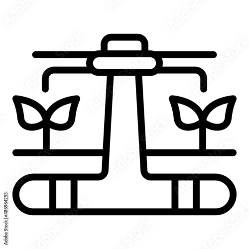 Plant irrigation system icon outline vector. Automatic farm. Spray pipe