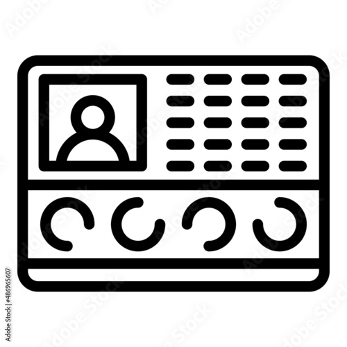 Video intercom security icon outline vector. Door system. Bell camera