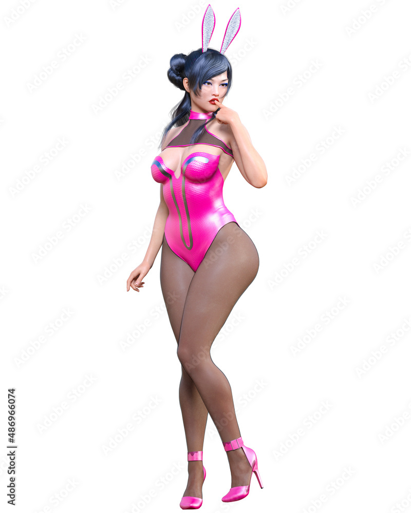 Bunny Girl.Sexy woman long legs. Swimsuit corset and shoes. Bunny Girl.Sexy woman long legs. Swimsuit corset and shoes.