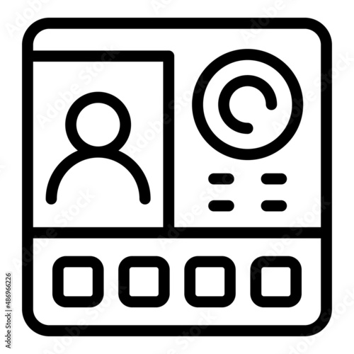 Call video intercom icon outline vector. Alarm panel. Home access