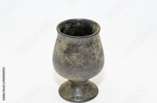 Vintage wine goblet isolated on white background, copy space available 