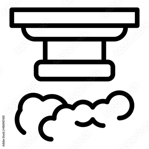 Carbon smoke detector icon outline vector. Fire alarm. Home control
