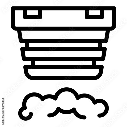 Card smoke detector icon outline vector. Safety house. Fire alarm