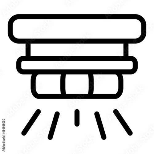 Button smoke detector icon outline vector. Alarm fire. Home system