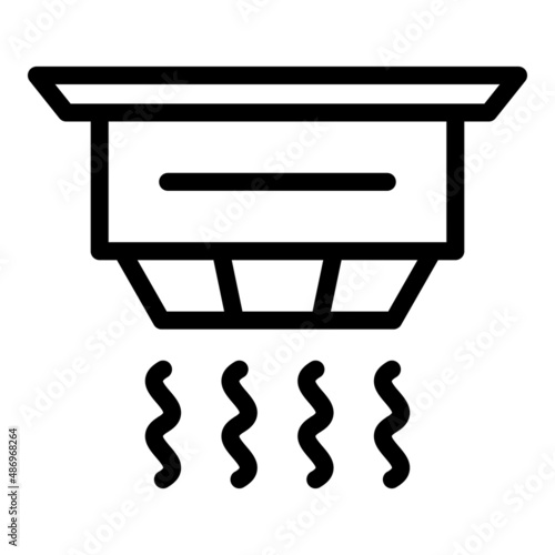 Smoke detector code icon outline vector. Alarm fire. Home control