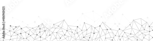 Abstract geometric vector background with connected gray dots and lines. Website banner, or header design. Plexus, global network connection, digital technology background with space for text