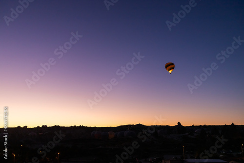 Balloons taking off at sunrise in Cappadocia