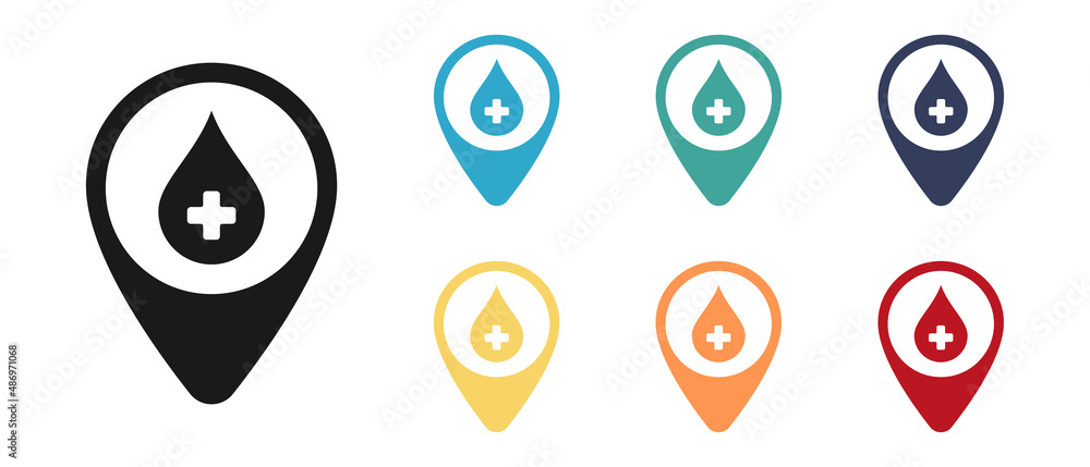 GPS localization on map with cross icon and donation. Illustration. GPS localization on map with cross icon and donation. Illustration.