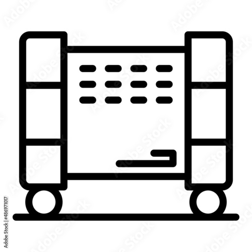 Warm radiator icon outline vector. Heater convector. Electric home