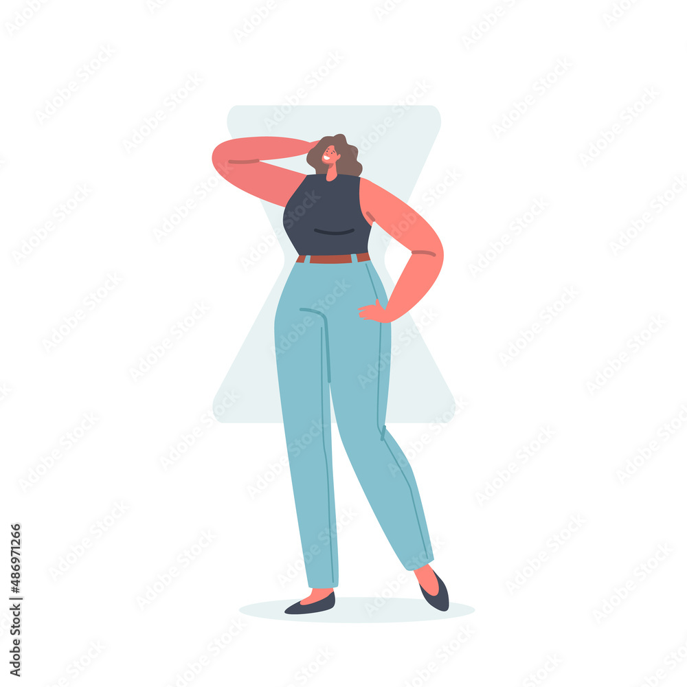 Woman with Hourglass Body Shape, Female Character Figure Type with Wide Shoulders, Hips and Narrow Waist, Girl Posing Woman with Hourglass Body Shape, Female Character Figure Type with Wide Shoulders, Hips and Narrow Waist, Girl Posing