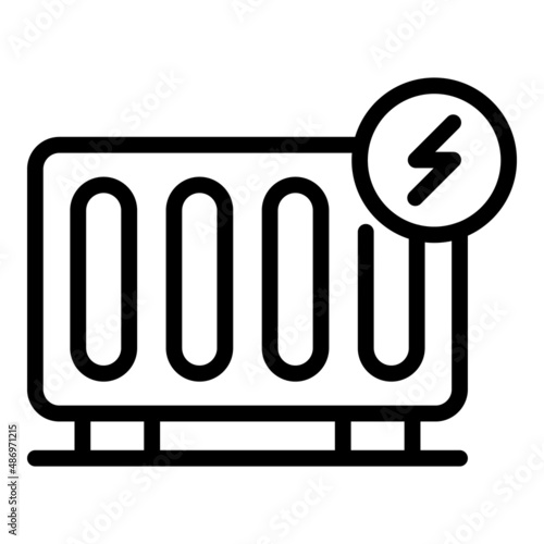 Small convector icon outline vector. Electric radiator. Home heating