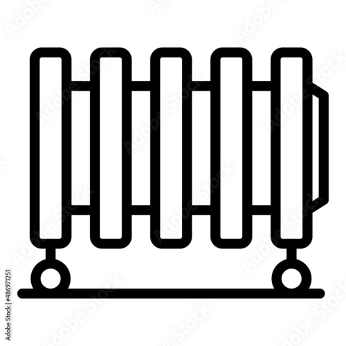 Wheel radiator icon outline vector. Electric heater. Home heat