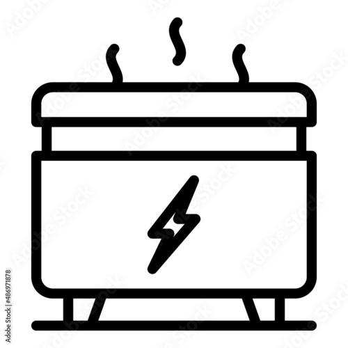 Convector icon outline vector. Electric radiator. Heater valve