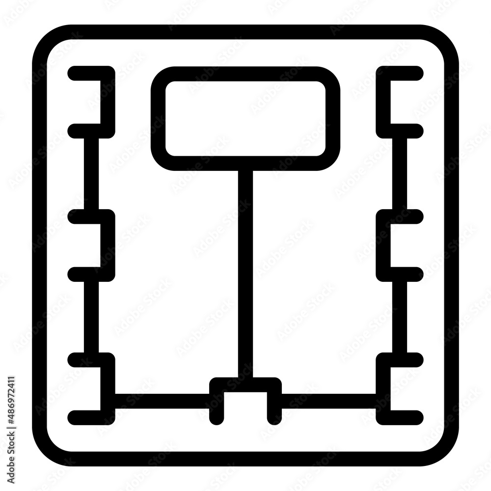 Gym scales icon outline vector. Exercise equipment. Workout training